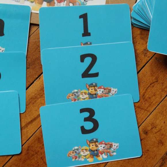 ❄️5/$25🎄Paw Patrol Handmade Flash Cards Alphabet & Numbers - Picture 3 of 4